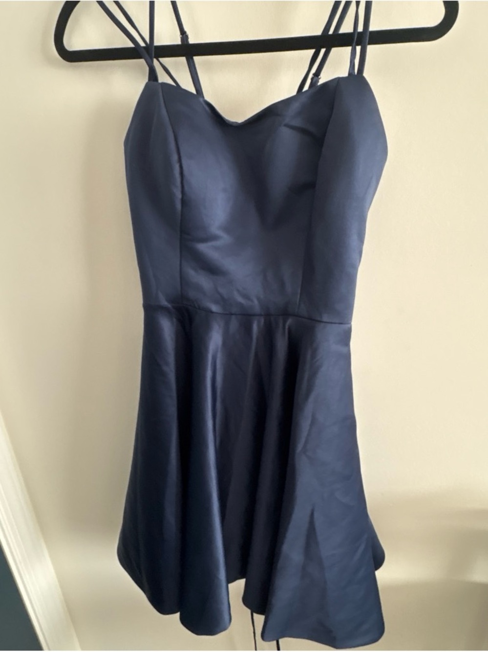 Women's Navy A-Line Spaghetti Strap Dress
